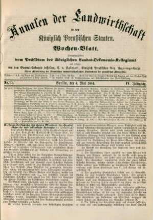 No. 19. Berlin, den 4. Mai 1864. IV. Jahrgang.