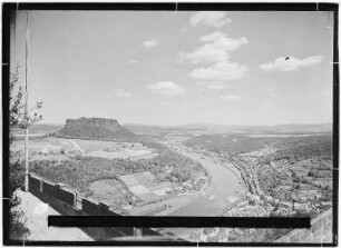 Blick von der Festung Königstein auf Lilienstein und Elbtal