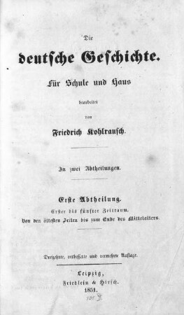 Abth. 1: Erster bis fünfter Zeitraum: von den ältesten Zeiten bis zum Ende des Mittelalters