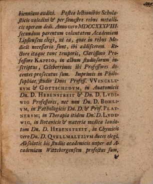 Diss. ... de calculis in locis inusitatis natis et per vias insolitus exclusis