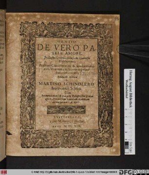 Oratio De Vero Patriae Amore