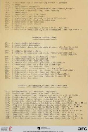 Gemälde, Zeichnungen, Stiche und Miniaturen (Nr. 191-250b)