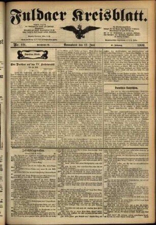 Zweite Ausgabe vom Samstag, den 12. Juni 1909.