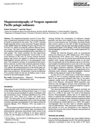 Magnetostratigraphy of Neogene equatorial Pacific pelagic sediments