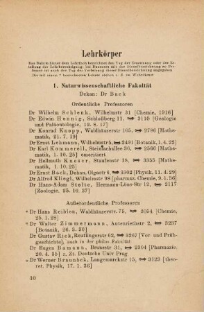 10-23, Lehrkörper