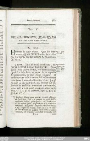 Tit. V. De Obligationibus, Quae Quasi Ex Delicto Nascuntur.