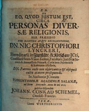 De Eo, Quod Iustum Est, Circa Personas Diversae Religionis