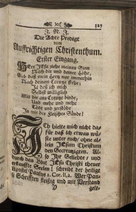 Die Achte Predigt vom Auffrichtigen Christenthum.