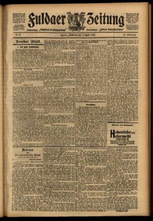 Zweite Ausgabe vom Mittwoch, den 03. April 1907.