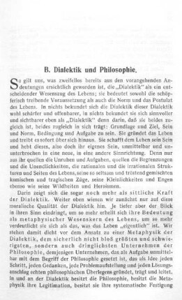 B. Dialektik und Philosophie
