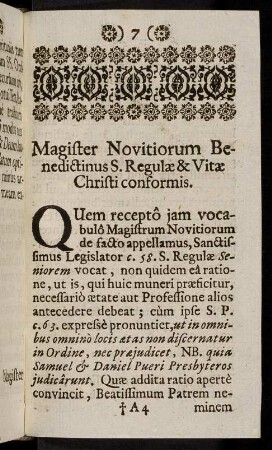 7-20, Quem receptô jam vocabulô Magistrum