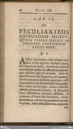 Cap. IX. De Peculiaribus Quibusdam Modis, Quibus Versus Biblici Ab Auctore Accentuum Lecti Sunt