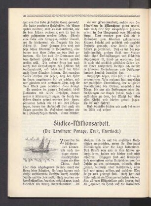 Südsee-Missionsarbeit. (Die Karolinen: Ponape, Truk, Mortlock.)