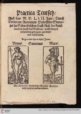 Practica Teutsch/ Auff das M.D.LVII. Jare