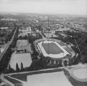 Georgij-Dimitroff-Stadion in der Erfurter Löbervorstadt : Blickrichtung Norden