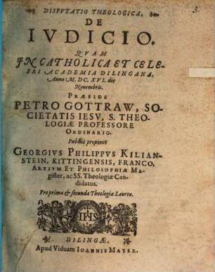 Disputatio theologica de iudicio