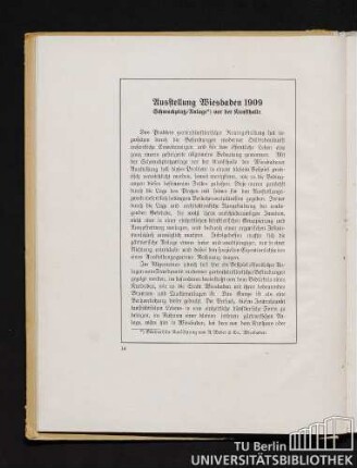 Schmuckplatz-Anlage vor der Kunsthalle. Ausstellung Wiesbaden 1909