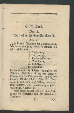 Titul I. Wie stark ein Füsilier-Bataillon ist