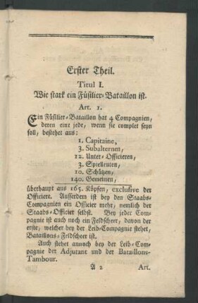 Titul I. Wie stark ein Füsilier-Bataillon ist