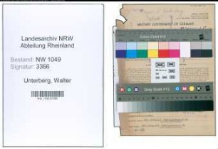 Entnazifizierung Walter Unterberg , geb. 14.01.1887 (Kaufmann)