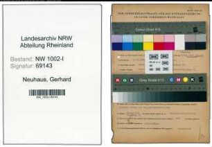 Entnazifizierung Gerhard Neuhaus , geb. 25.12.1909 (Kaufm.Direktor)