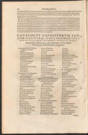 Catalogus Expositorum Sanctae Scripturae, Iuxta Ordinem Voluminum Utriusque Testamenti Digestus ...