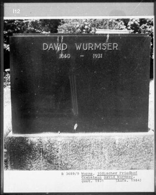 Grabstein von David Wurmser (gestorben 1931)