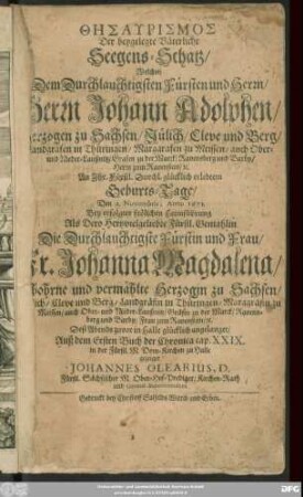 Thēsaurismos Der beygelegte Väterliche Seegens-Schatz