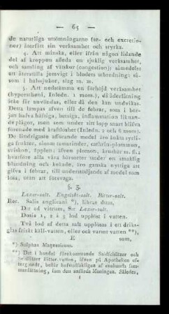 §. 3. Laxer-salt. Engelskt-salt. Bitter-salt.