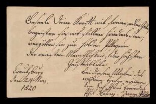 (Creutzburg, 24.11.1820) Phil. Zerny?