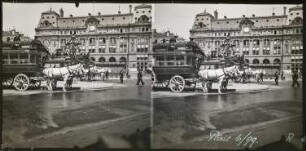 Paris. Cour de Rome, Pferdebahn vor dem Gare Saint-Lazare