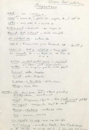 Catalán - gramática histórica, ortografía, léxico : Notizen