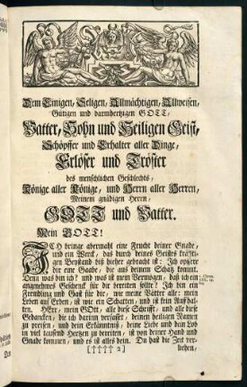 2r-1v, Dem Einigen, Seligen, Allmächtigen, Allweisen, Gütigen und barmherzigen GOTT, ...