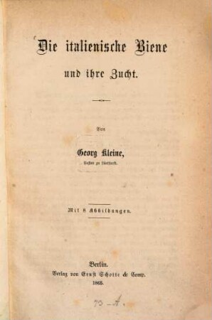Die italienische Biene und ihre Zucht
