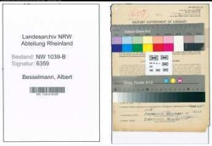 Entnazifizierung Albert Besselmann , geb. 28.01.1890 (Lehrer)