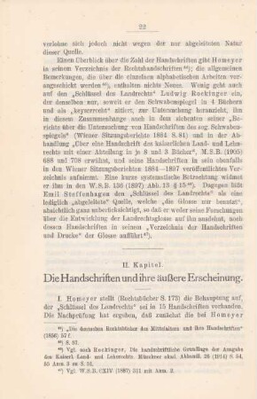 II. Kapitel. Die Handschriften und ihre äußere Erscheinung