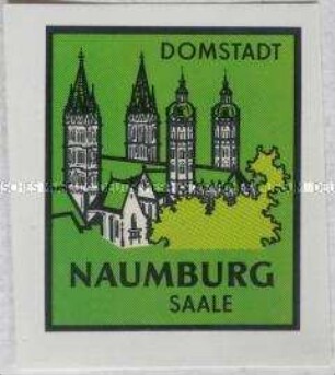 Werbeaufkleber der Stadt Naumburg mit Ansicht des Doms