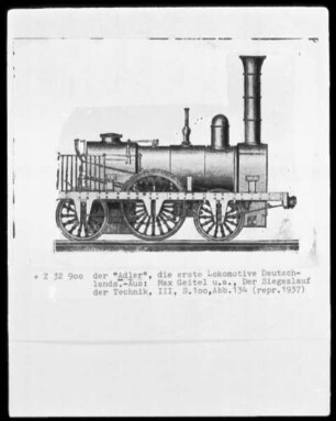 der "Adler", die erste Lokomotive Deutschlands