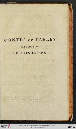 Contes et fables instructifs pour les enfans