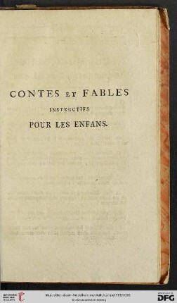 Contes et fables instructifs pour les enfans
