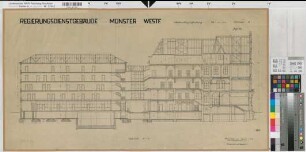 Münster (Münster) Regierung Bl. 8 Schnitt 1953 1 : 100 49 x 92 Zeichnung Hochbauamt Münster
