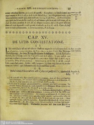 Cap. XV. De Litis Contestatione