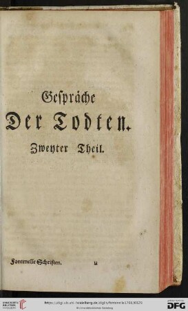 Gespraeche der Todten. Zweyter Theil
