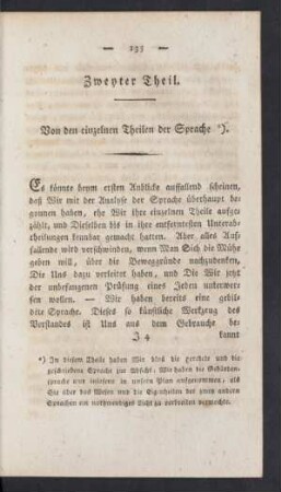 Zweyter Theil. Von den einzelnen Theilen der Sprache.
