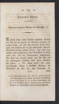 Zweyter Theil. Von den einzelnen Theilen der Sprache.