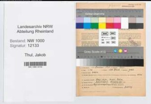 Entnazifizierung Jakob Thul, geb. 10.01.1904 (Verw.Angest.)