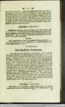 Pro-Memoria. Ritterschaftliche Erläuterung