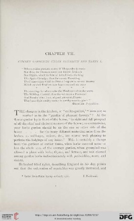Chapter VII: Kitchen gardening under Elizabeth and James I.