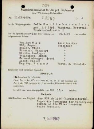 Schlichenmaier, Sophie