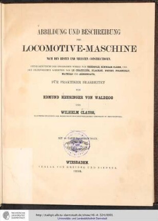 Abbildung und Beschreibung der Locomotive-Maschine